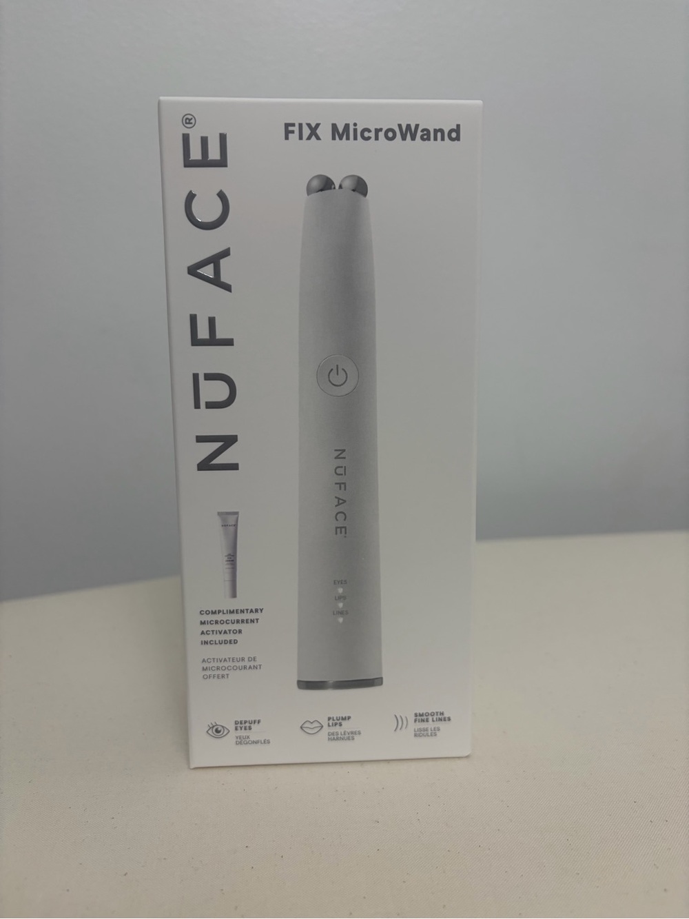 NuFACE FIX MicroWand Skincare Device - White and Silver Accents